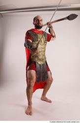 Man Adult Athletic White Fighting with spear Standing poses Army